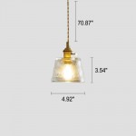Seraphel Vintage 1-Light Glass Brass Pendant Light