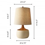 Velmira Mid-Century textile lamp shade Ceramic Table Light