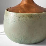 Velmira Mid-Century textile lamp shade Ceramic Table Light