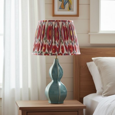 Cresenda Bohemian Fabric Ceramic Gourd Table Lamp