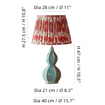 Cresenda Bohemian Fabric Ceramic Gourd Table Lamp