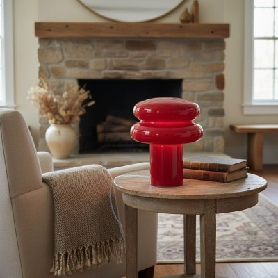 Nymeros Scandinavian Glass Mushroom Table Lamp