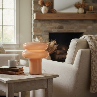 Nymeros Scandinavian Glass Mushroom Table Lamp