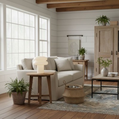 Nymeros Scandinavian Glass Mushroom Table Lamp