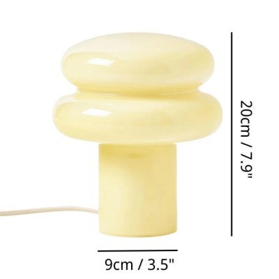 Nymeros Scandinavian Glass Mushroom Table Lamp