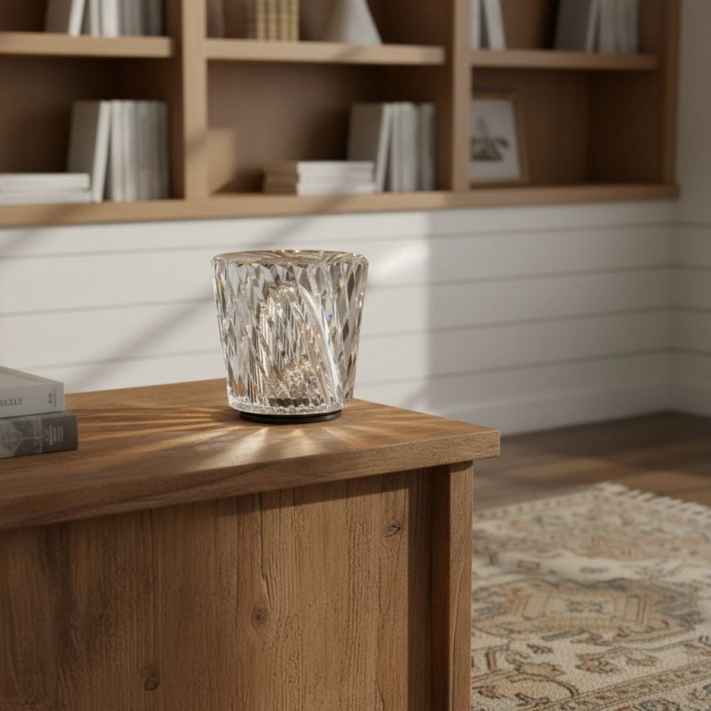 Faelith Modern Crystal Glass Faceted Table Lamp