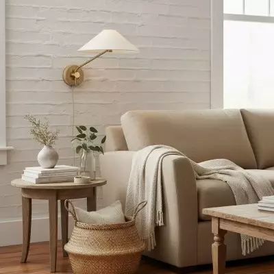 Ulyxor Ash Wood Base Ivory Paper Shade Wall Sconce