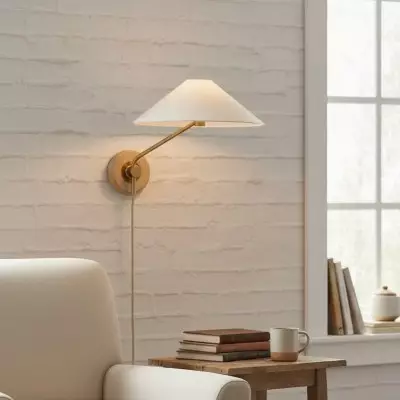 Ulyxor Ash Wood Base Ivory Paper Shade Wall Sconce