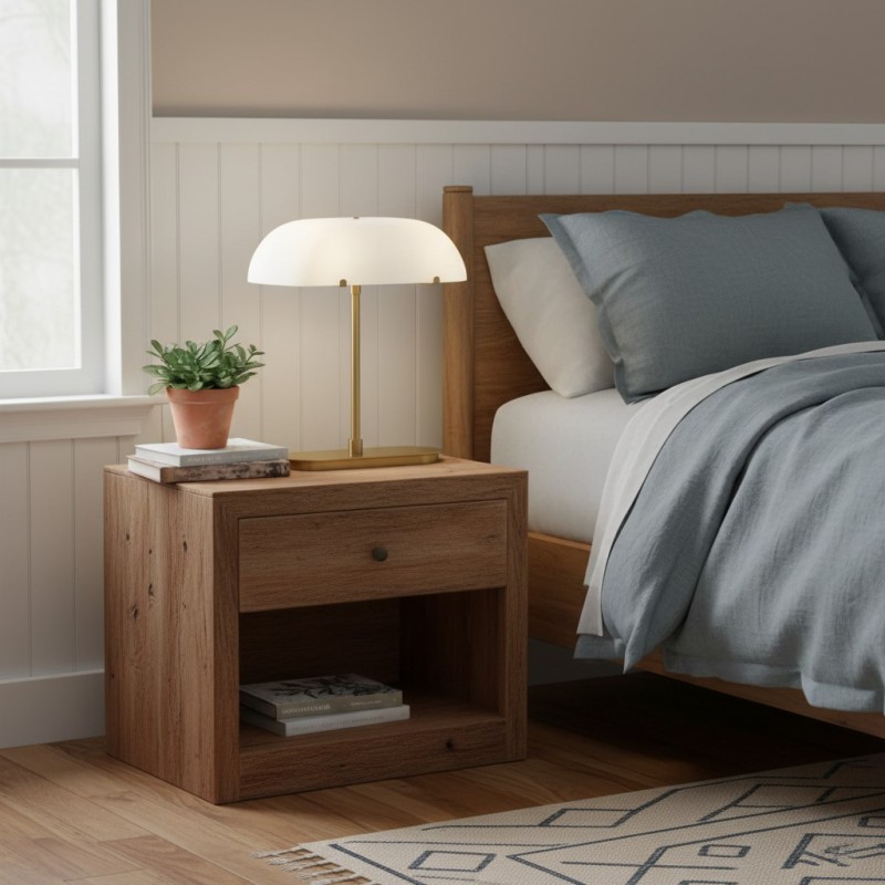 Lunaris Vintage Milk Glass Boat Table Lamp