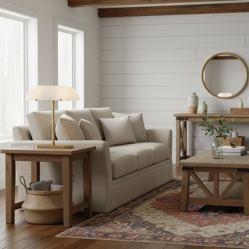 Lunaris Vintage Milk Glass Boat Table Lamp