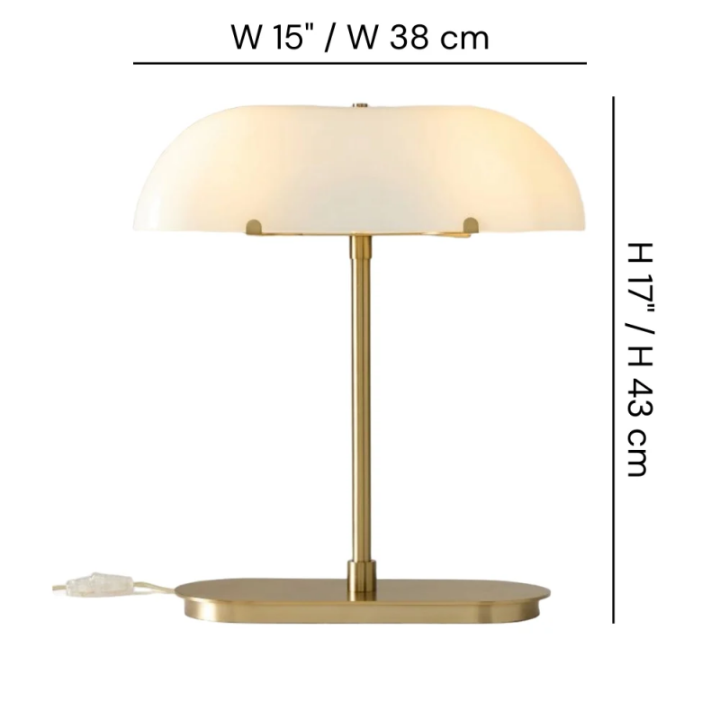 Lunaris Vintage Milk Glass Boat Table Lamp