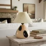 Solivian Vintage Pleated Cavolo Glass Table Lamp