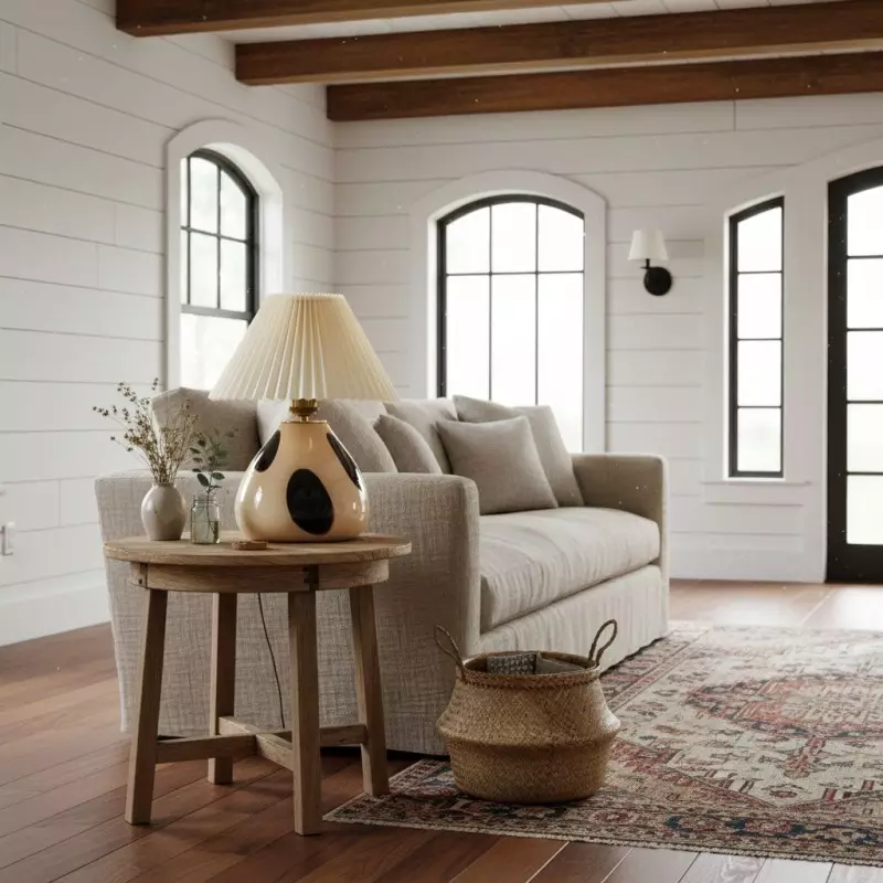 Solivian Vintage Pleated Cavolo Glass Table Lamp