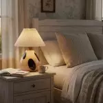 Solivian Vintage Pleated Cavolo Glass Table Lamp