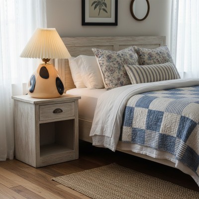 Solivian Vintage Pleated Cavolo Glass Table Lamp