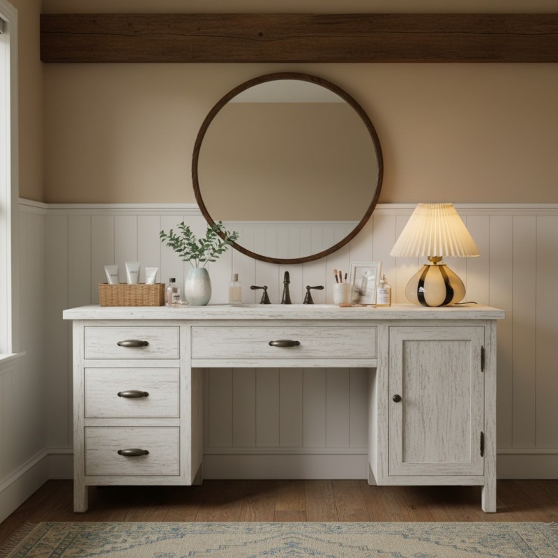 Solivian Vintage Pleated Cavolo Glass Table Lamp