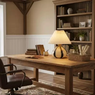 Solivian Vintage Pleated Cavolo Glass Table Lamp