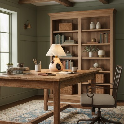 Solivian Vintage Pleated Cavolo Glass Table Lamp