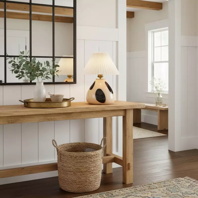 Solivian Vintage Pleated Cavolo Glass Table Lamp