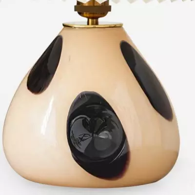 Solivian Vintage Pleated Cavolo Glass Table Lamp