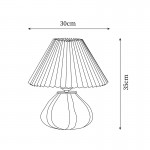 Solivian Vintage Pleated Cavolo Glass Table Lamp