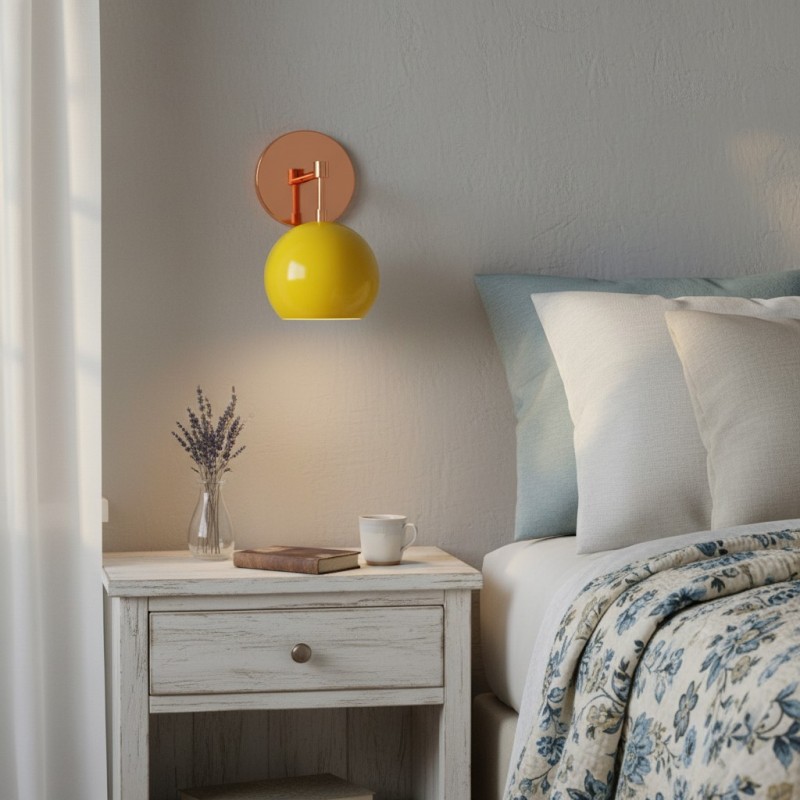 Vespera Vintage Brass Round Wall Sconce