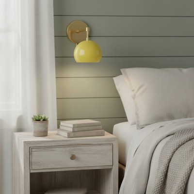 Vespera Vintage Brass Round Wall Sconce