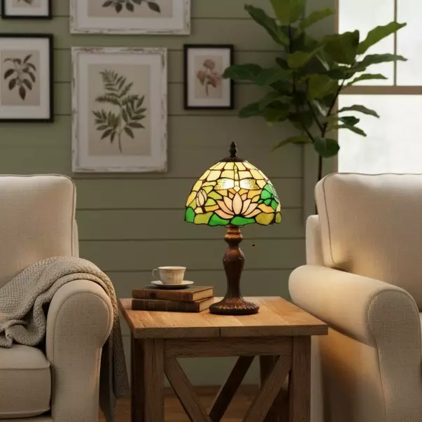 Mystral Tiffany Lotus flower Glass Table Light