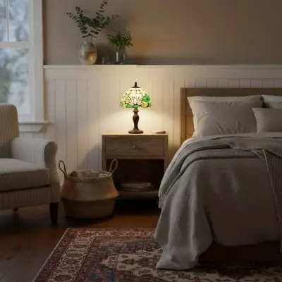 Mystral Tiffany Lotus flower Glass Table Light