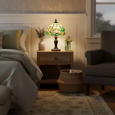 Mystral Tiffany Lotus flower Glass Table Light