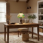 Mystral Tiffany Lotus flower Glass Table Light