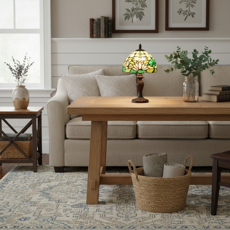 Mystral Tiffany Lotus flower Glass Table Light