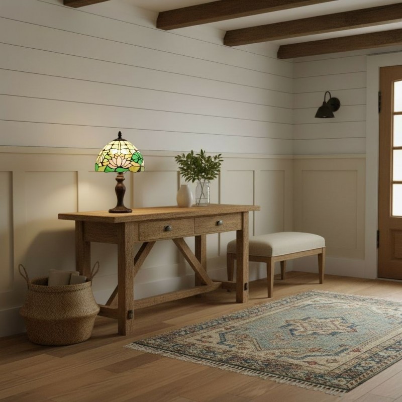 Mystral Tiffany Lotus flower Glass Table Light