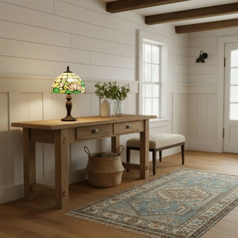 Mystral Tiffany Lotus flower Glass Table Light