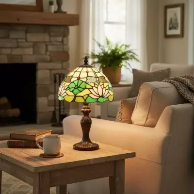 Mystral Tiffany Lotus flower Glass Table Light