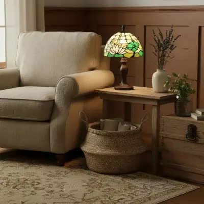 Mystral Tiffany Lotus flower Glass Table Light