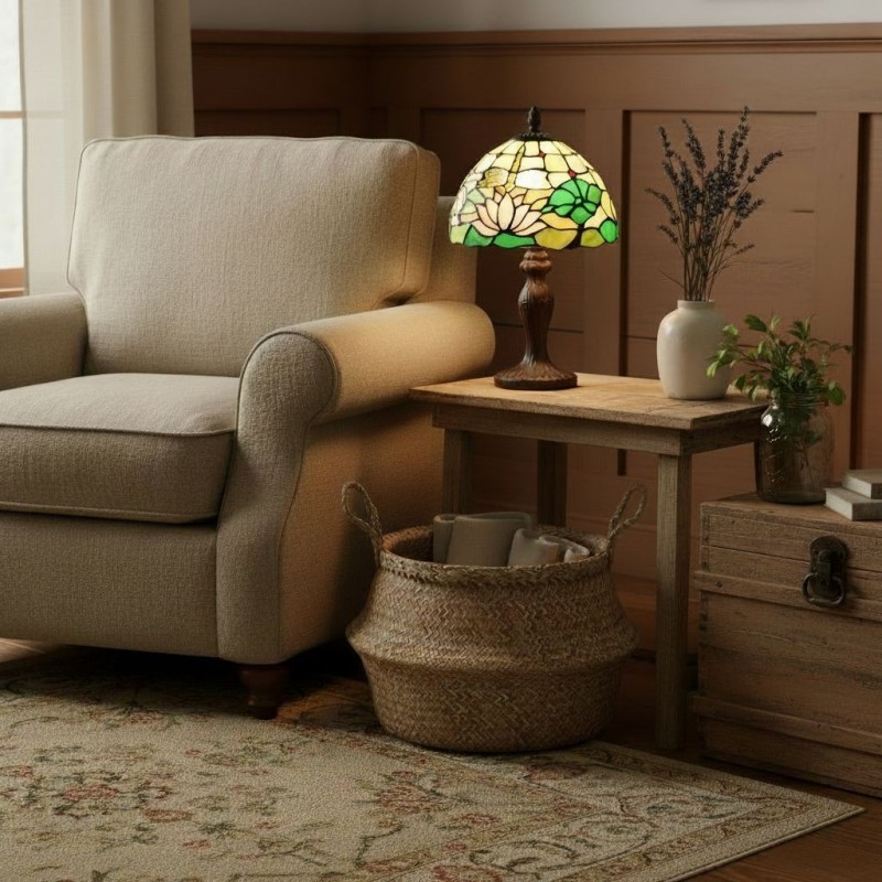 Mystral Tiffany Lotus flower Glass Table Light