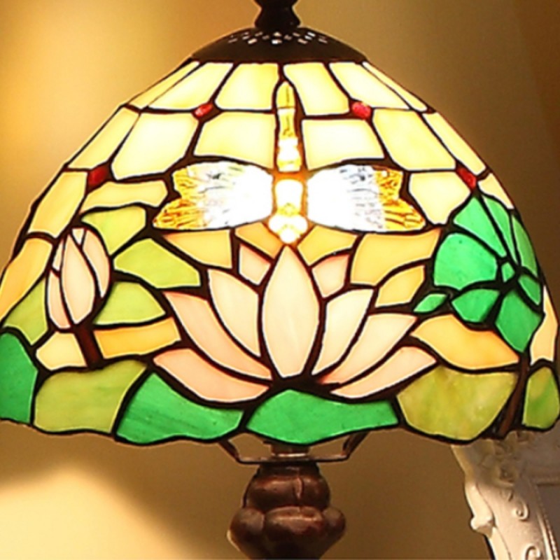 Mystral Tiffany Lotus flower Glass Table Light