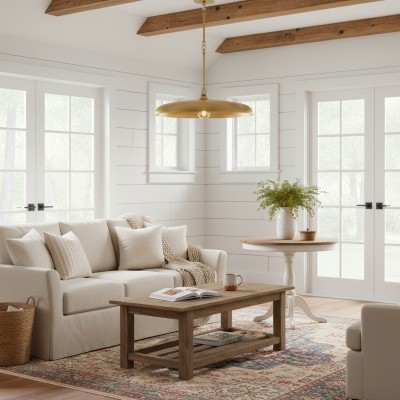 Leila Retro Round Saucer Style Shade Metal Pendant Light