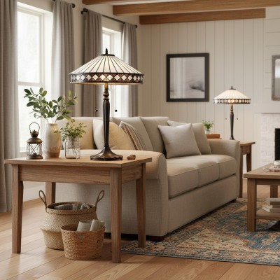 Zephira Tiffany White Glass Table Lamp