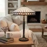 Zephira Tiffany White Glass Table Lamp