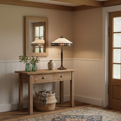 Zephira Tiffany White Glass Table Lamp