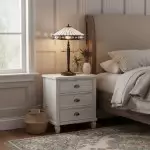 Zephira Tiffany White Glass Table Lamp