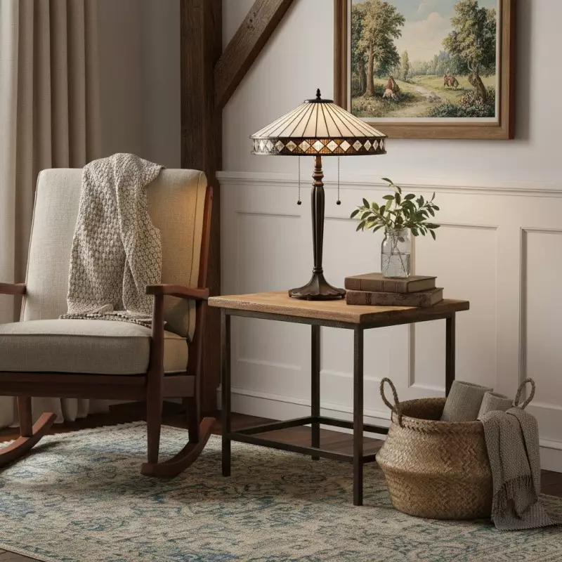 Zephira Tiffany White Glass Table Lamp