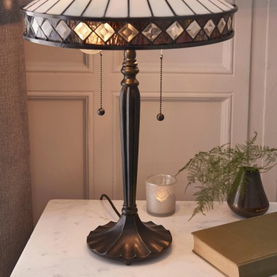 Zephira Tiffany White Glass Table Lamp