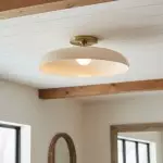 Martin Minimalist Natural Hat Shade Rattan Semi-Flush Mount Ceiling Light