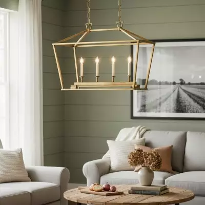 Aria Farmhouse Wrought Iron Lantern Chandelier Light