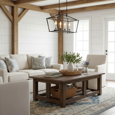 Aria Farmhouse Wrought Iron Lantern Chandelier Light