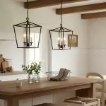 Aria Farmhouse Wrought Iron Lantern Chandelier Light