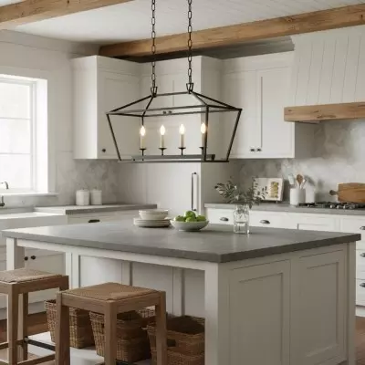 Aria Farmhouse Wrought Iron Lantern Chandelier Light